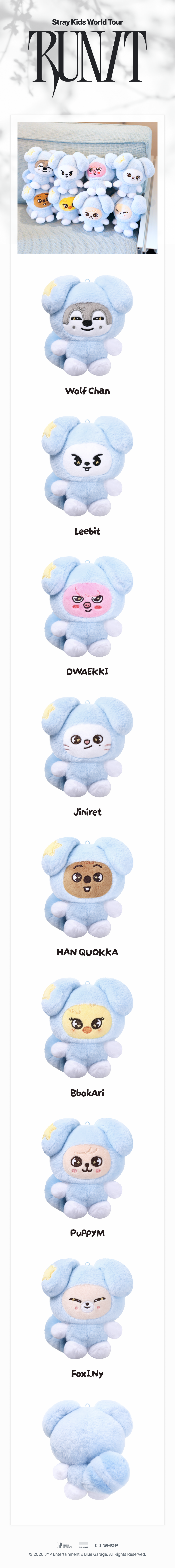 [PRE-ORDER] Stray Kids - Skzoo Plush in TASY - World Tour <RUN IT SEOUL> Online Official MD