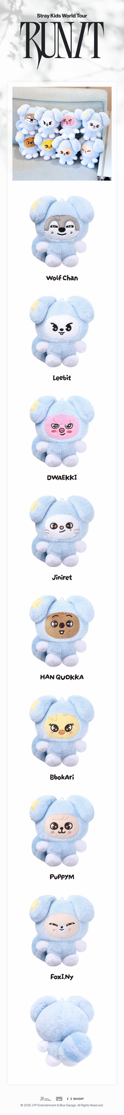 [PRE-ORDER] Stray Kids - Skzoo Plush in TASY - World Tour <RUN IT SEOUL> Online Official MD