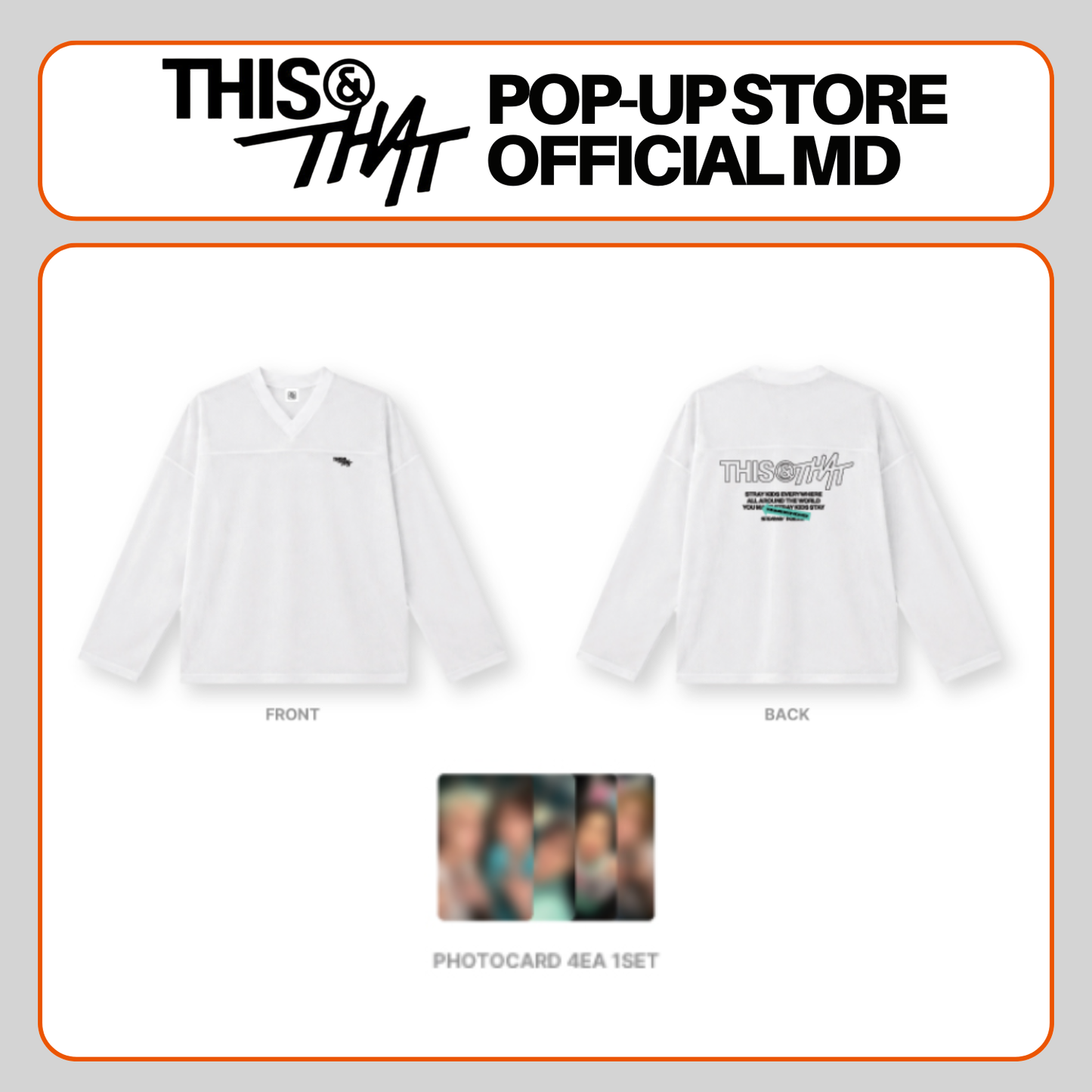 [PRE-ORDER] Stray Kids - Mesh Long Sleeve - 'This & That' POP-UP STORE Official MD