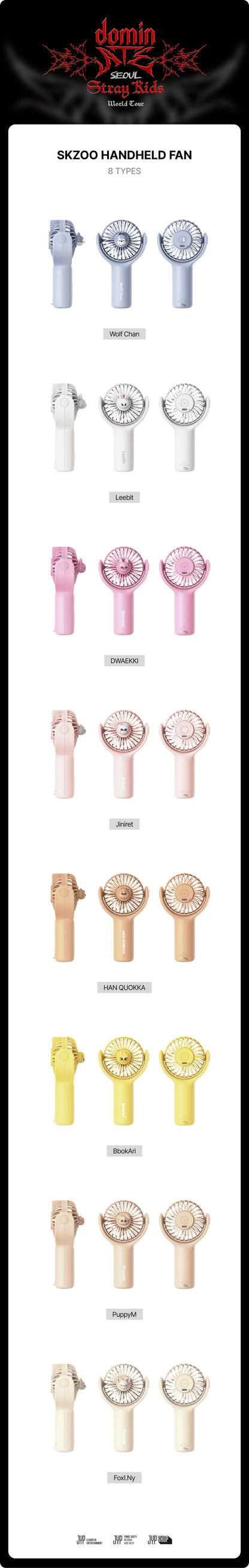 (Restock) Stray Kids WOLFCHAN SKZOO HANDHELD FAN - dominATE SEOUL