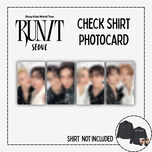 [PRE-ORDER] Stray Kids World Tour <RUN IT SEOUL> CHECK SHIRT (PHOTOCARDS ONLY)
