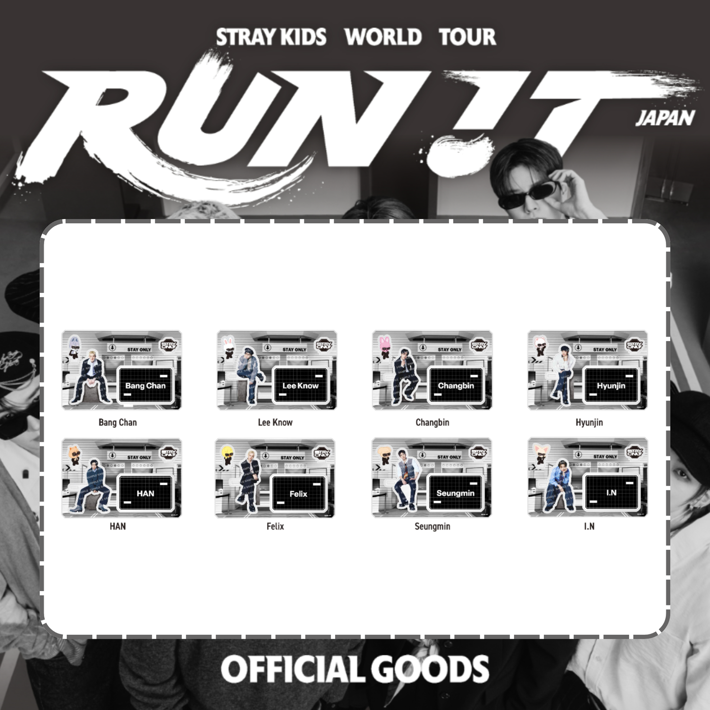 [PRE-ORDER] Stray Kids - ACRYLIC STAND - World Tour <RUN IT JAPAN> Online Official MD