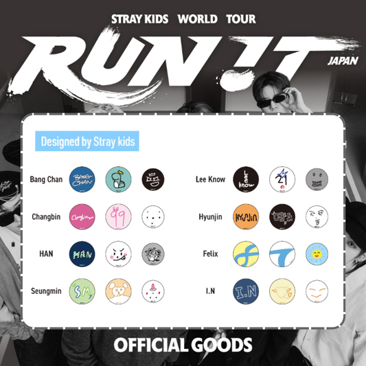 [PRE-ORDER] Stray Kids - BADGE SET (3PIECES) - World Tour <RUN IT JAPAN> Online Official MD