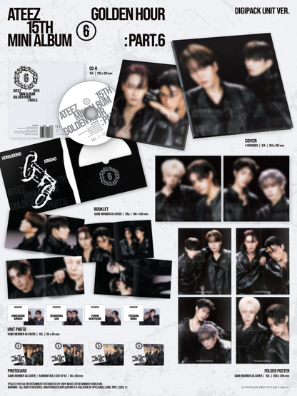 [PRE-ORDER] ATEEZ - 15TH MINI ALBUM [GOLDEN HOUR : Part.6] [DIGIPACK UNIT Versions] (SOUNDWAVE POB)