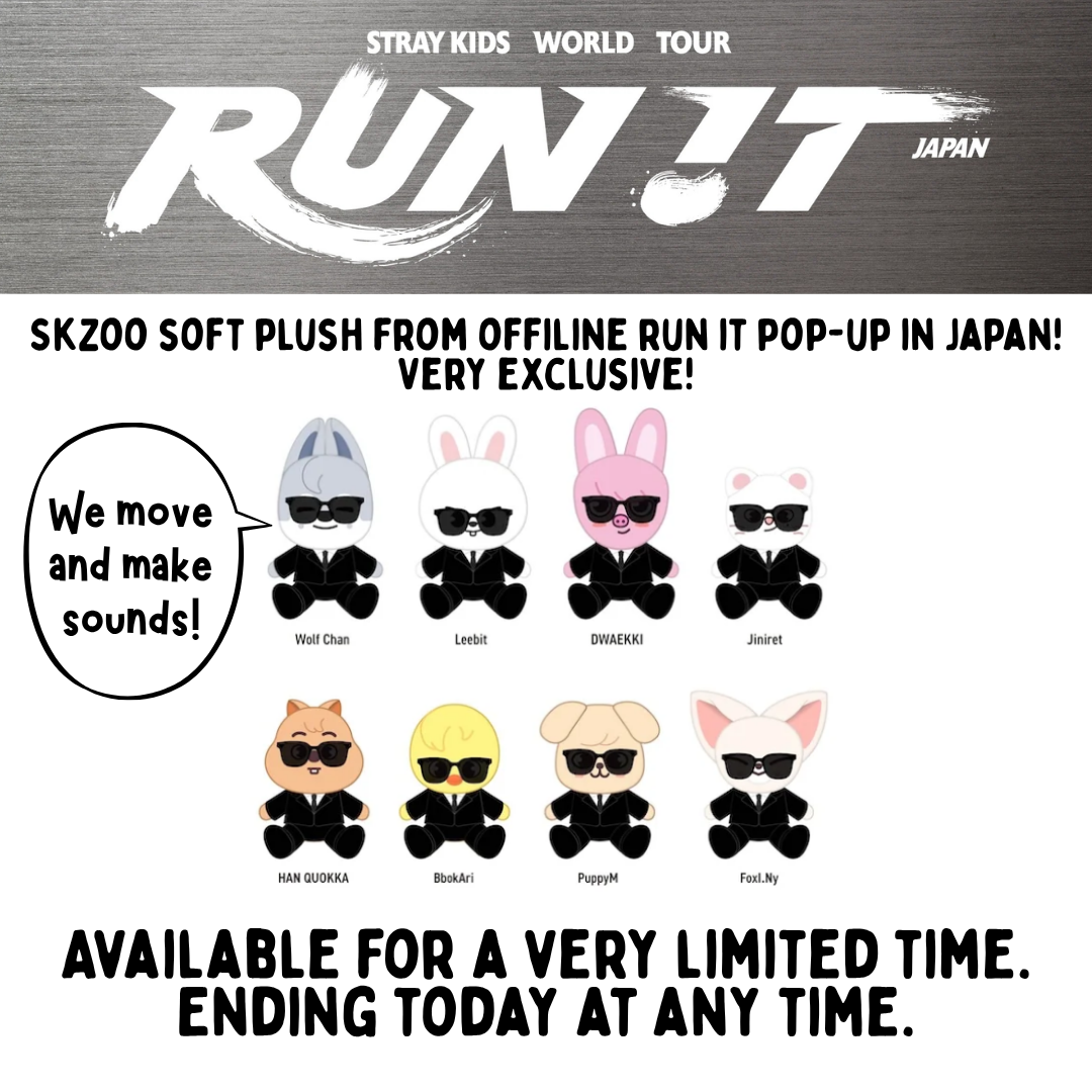 [PRE-ORDER] Stray Kids - Skzoo Soft Plush - World Tour <RUN IT JAPAN> EXCLUSIVE OFFLINE POP-UP