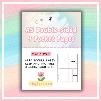A5 Double-Sided 4 Pocket Pages 10pcs