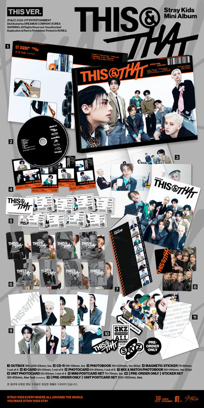(Restock) Stray Kids - Pre-order Only Unit Postcard Set (3/4) - THIS & THAT (THIS VER.)