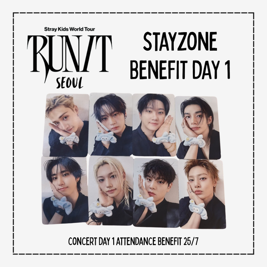 [PRE-ORDER] Stray Kids World Tour <RUN IT SEOUL> STAYZONE DAY 1 (PHOTOCARDS ONLY)