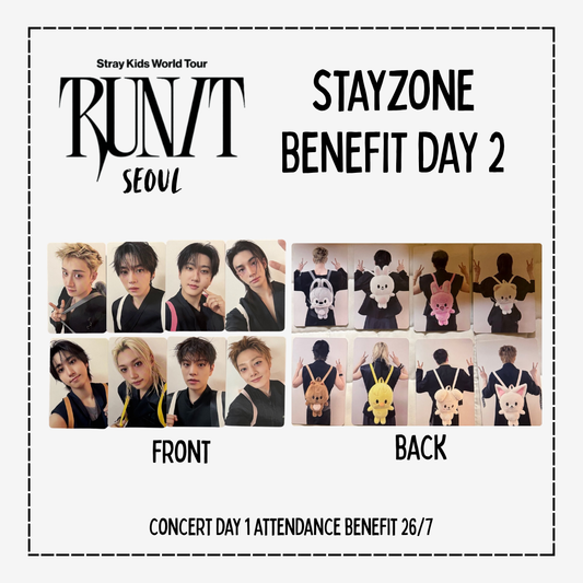 [PRE-ORDER] Stray Kids World Tour <RUN IT SEOUL> STAYZONE DAY 2 (PHOTOCARDS ONLY)