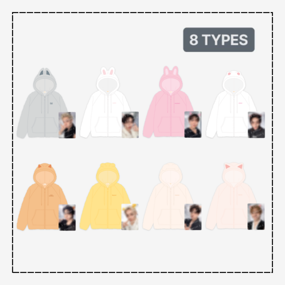 [PRE-ORDER] Stray Kids - Skzoo Fleece Hood Zip-Up - World Tour <RUN IT SEOUL> Online Official MD