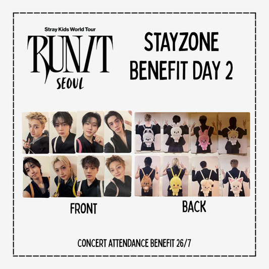 [PRE-ORDER] Stray Kids World Tour <RUN IT SEOUL> STAYZONE DAY 2 (PHOTOCARDS ONLY)